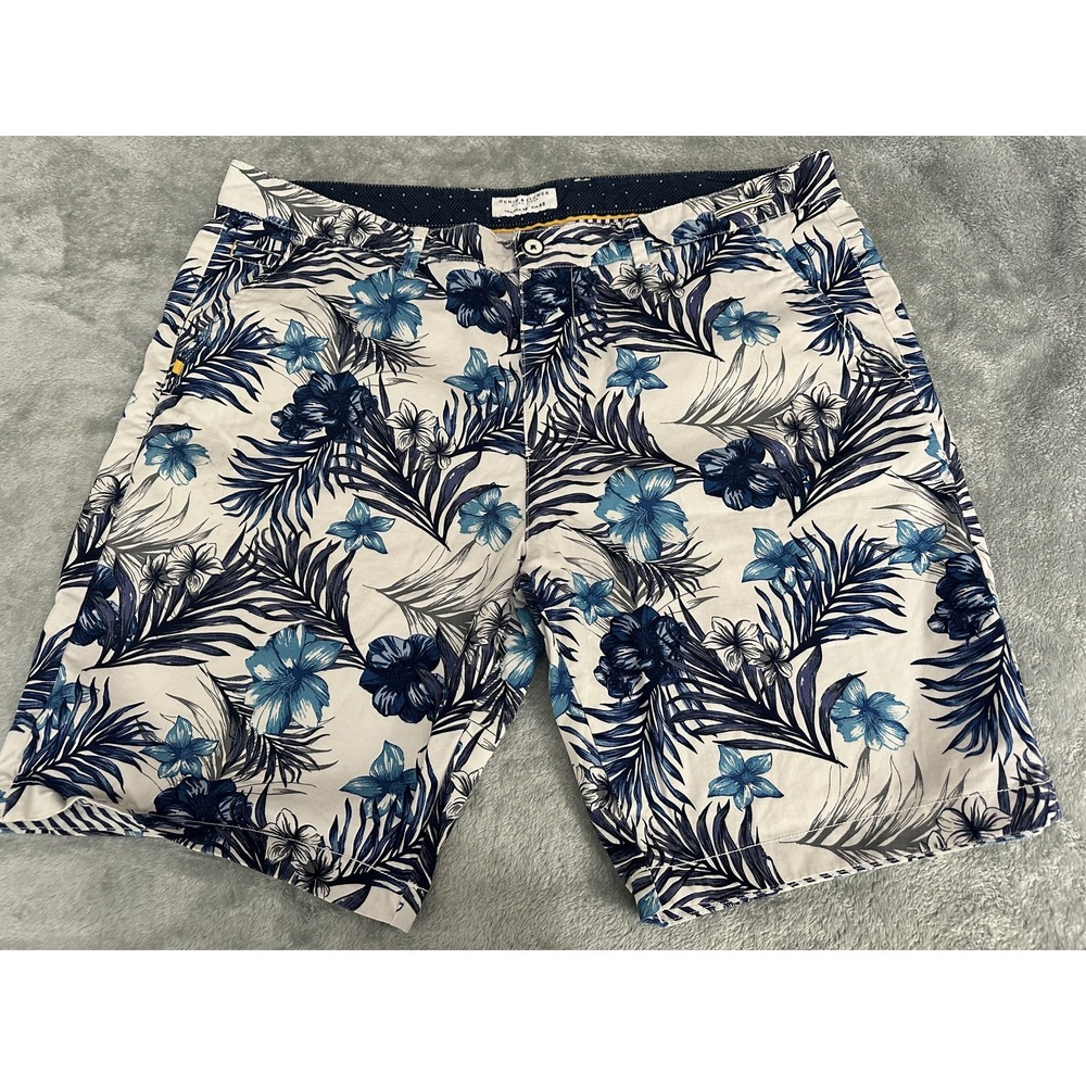 Denim & Flower Shorts Mens 38 Floral Hawaiian‎ Print Casual Summer
